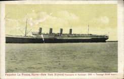 VINTAGE POSTCARD Paquebort France New York Harbor