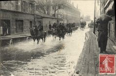 POSTAL Denis santo de la VENDIMIA la calle del puerto el crudo el 28 de enero de 1910 del Seine