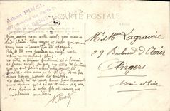 POSTAL Denis santo de la VENDIMIA la calle del puerto el crudo el 28 de enero de 1910 del Seine