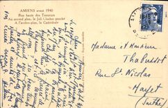 VINTAGE POSTCARD Amiens Rue High of the Tanners In the second plan the bell-tower leans the cathedral