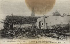 VINTAGE POSTCARD Albert What remains factories Schneider Militaria