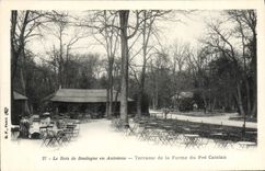 VINTAGE POSTCARD the Bois de Boulogne in Fall Terrace of the Farm of Pre Catelan