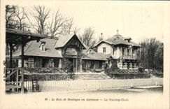 VINTAGE POSTCARD the Bois de Boulogne in Fall Raching Club