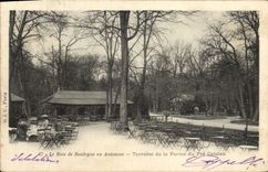 VINTAGE POSTCARD the Bois de Boulogne Fall Terrace of the farm of Pre Catelan