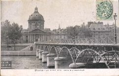 VINTAGE POSTCARD Paris the bridge of Arts and the Institute