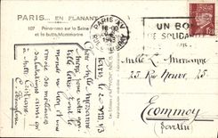 POSTAL MODERNA París mientras que da un paseo panorama en el Seine y el hillock de Montmartre