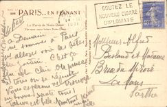 VINTAGE POSTCARD Paris the Square of Notre Dame