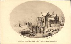 VINTAGE POSTCARD Paris carries It Montmartre