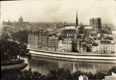 POSTAL MODERNA opinión de París el Seine Notre Dame y el panteón