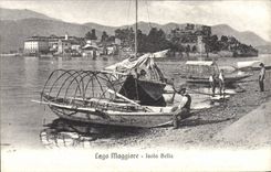 VINTAGE POSTCARD Isola Bleated Lago Maggiore Bateau