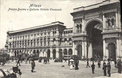 VINTAGE POSTCARD Milano Piazza Duomo E Galleria Vittorio Emanuele