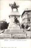 VINTAGE POSTCARD Milano Monumento has giuseppe Garibaldi
