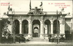 VINTAGE POSTCARD Milano 1906 Padiglione citta del Milano