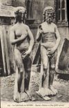CPA La Cathedrale de Rouen Statues d'Adam et Eve