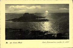 CPA Saint Malo Fort National au coucher de soleil