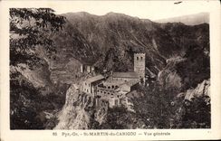 VINTAGE POSTCARD St Martin of Canigou View