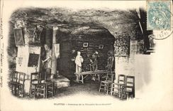 VINTAGE POSTCARD Interior Mantes of the Vault Saint Saver