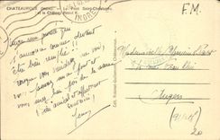 VINTAGE POSTCARD Chateauroux the Holy Bridge Christophe and the castle Raoul K