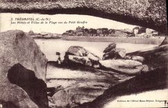 CPA Tregastel Les Hotels et Villas de la Plage vus du Petit Gouffre