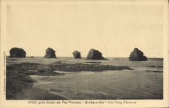 VINTAGE POSTCARD Sion close Croix de Vie Rocks known as the five Pineal ones