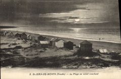 CPA St Jean De Monts La Plage au Soleil couchant
