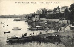 POSTAL Dinard de la VENDIMIA el puerto y el asimiento de motoras de alta velocidad verdes