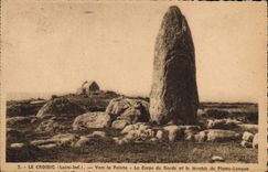 VINTAGE POSTCARD Croisic Towards the point the coprs of guard and the menhir of Pierre long