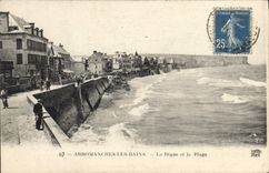VINTAGE POSTCARD Arromanches Les Bains the Dam and the Beach