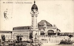 VINTAGE POSTCARD Limoges Train station of the Benedictines