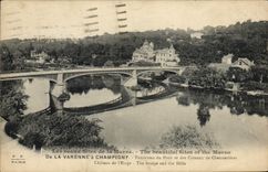 VINTAGE POSTCARD Of the Game preserve has Champigny Panorama of the Bridge and the slopes of Chennevieres Castle of the Stage