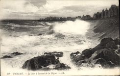 CPA Parame La Mer a L'assaut de la Digue