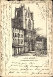 Catedral vieja Jean santo de Lyon de la POSTAL de la VENDIMIA