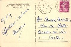 VINTAGE POSTCARD Trelly the Castle Vault and Pond