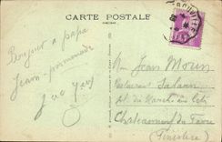 POSTAL Deauville de la VENDIMIA la playa de Fleure la playa