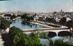 POSTAL MODERNA París el Seine y siete puentes
