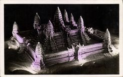 VINTAGE POSTCARD Fair Colonial International Paris Indo-China Angkor Vat