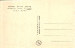 VINTAGE POSTCARD International exhibition Paris 1937 House Of Sweden Eiffel Tower