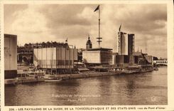 CPA Exposition Internationale Paris 1937 Pavillons de la Suede de la Tchecoslovaquie et des Etats Unis