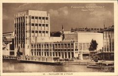 VINTAGE POSTCARD International exhibition Paris 1937 House Of Italy