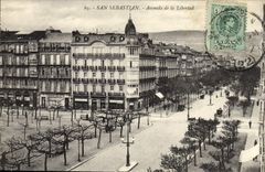 VINTAGE POSTCARD San Sebastian Avenida Of Libertad