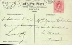 POSTAL San Sebastian Paseo Playa de la VENDIMIA del Concha