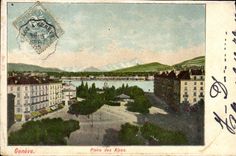 CPA Geneve Place Des Alpes Cachet Culoz a Geneve Rare