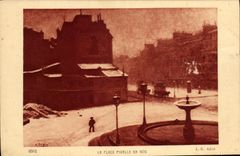 VINTAGE POSTCARD the Pigalle Place In 1870 Paris Adan