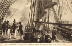 VINTAGE POSTCARD Musee Of Versailles the French Fleet Forces I' Entree Of Tage Vernet