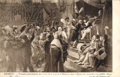 VINTAGE POSTCARD Debret First Distribution Of the Crosses Of the Legion Of Honor in the church of the Invalids