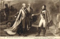 VINTAGE POSTCARD Museum Of Versailles Interview Of Napoleon and François II after the battle of Austerlitz
