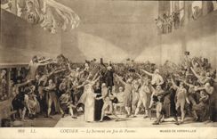 VINTAGE POSTCARD To bend the Oath Of Jeu de Paume Versailles