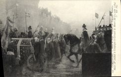 VINTAGE POSTCARD Compiegne Town hall Painting Of Baker Saloveze Henri IV conduit the coffin of Henri III
