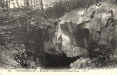 VINTAGE POSTCARD Fontainebleau the Drill Entered Of the Cave D' Augas