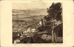 VINTAGE POSTCARD Living room Of Paris Edmee Delebecque Chateauneuf de Mazenc and the plain of the Rhone